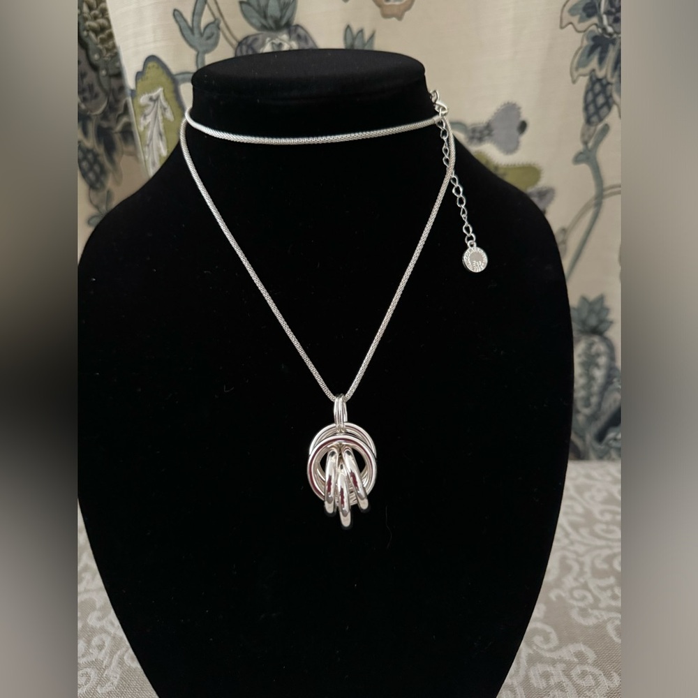 Liz Claiborne Silver Knot Pendant Necklace - Picture 4 of 6